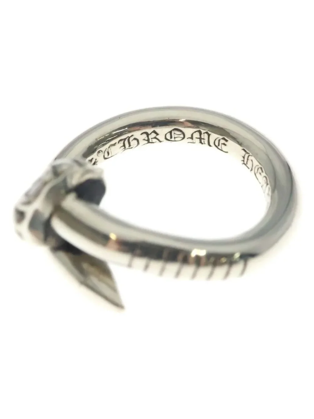 Chrome Hearts Nail Crsball Cross Ball Ring Silver
